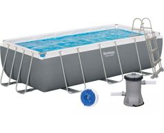 Rechteckiger Frame Pool Bestway 56441 (404 x 201 x 100 cm) mit Kartuschenfilter und Leiter