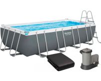 Frame Pool Bestway 56465 (549 x 274 x 122 cm) mit Kartuschenfilter, Leiter und Markise