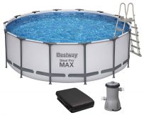 Frame-Pool Bestway 5612X (427x122 cm) mit Kartuschenfilter, Abdeckung und Leiter