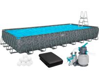Frame-Pool Bestway Grey 561KJ (956х488х132 cm) mit Sandfilteranlage, Abdeckung und Leiter