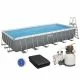 Frame Pool Bestway 56475 (732x366x132 cm) mit Sandfilter, Leiter und Markise