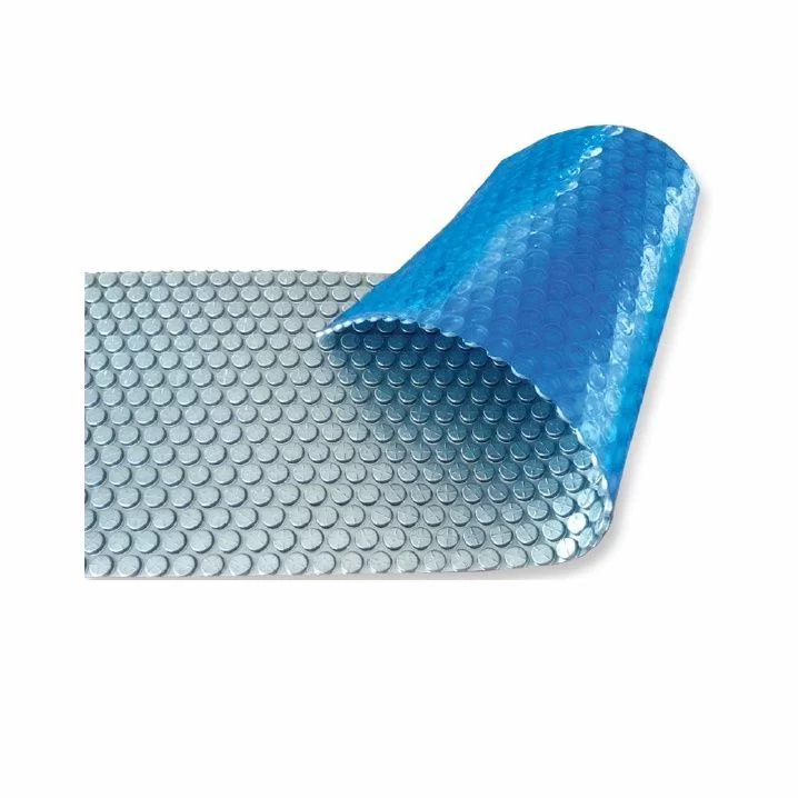 Solarabdeckung Aquaviva Platinum Bubbles 500 µm, Breite 3 m (50 laufende Meter), silber/blau